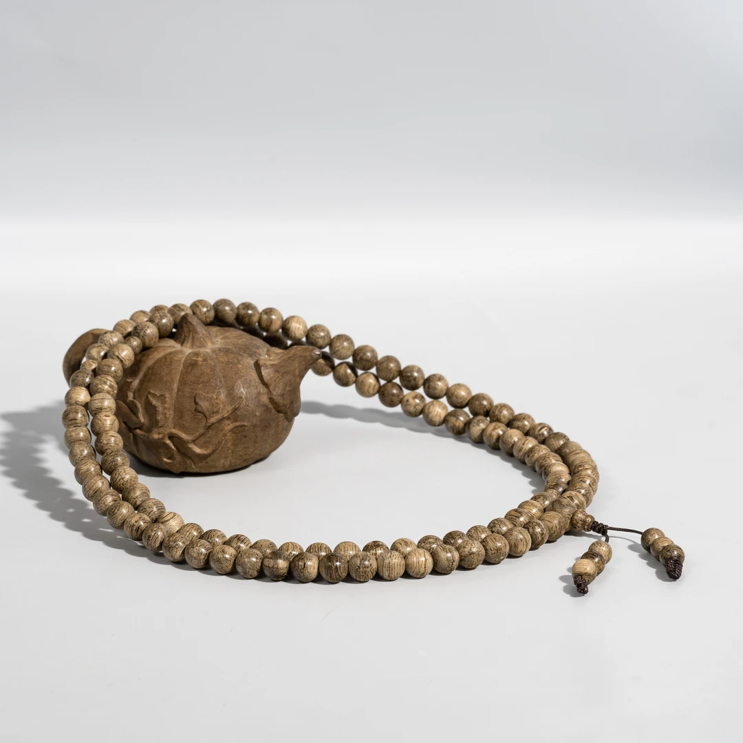 满江红 沉香文莱沉香蛇皮纹/圆珠0.7长串/18g+/天然沉香手串NZ115