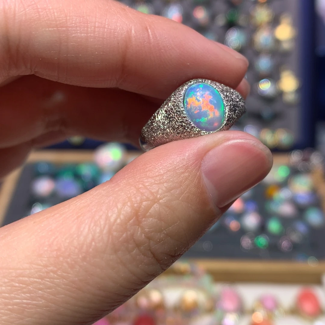 银S925镶嵌欧泊戒指款式