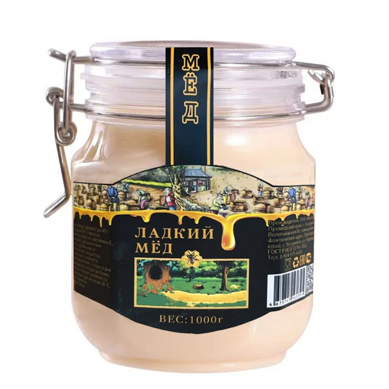 【大瓶1000克】椴树蜜结晶蜂蜜俄罗斯蜂蜜公司委托雪蜜美食品批发