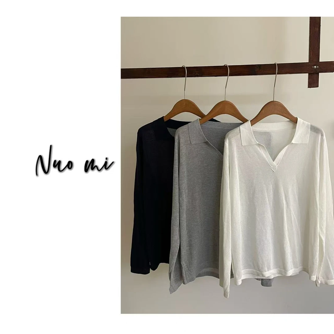 NUOMI 、韩系简约宽松慵懒亚麻天丝防晒上衣女
