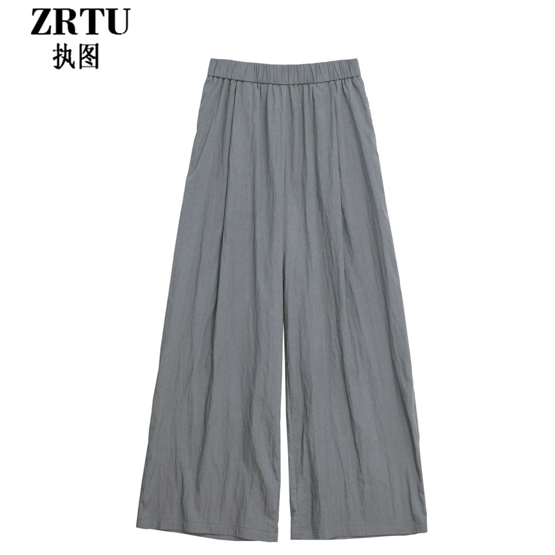 ZRTU/执图山本裤女夏季薄款高腰宽松休闲阔腿裤