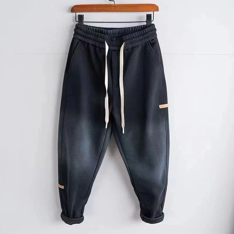 男裤秋季款潮牌休闲裤运动卫裤韩版百搭渐变宽松哈伦裤撞色萝卜裤