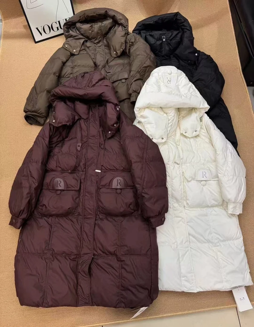 【韩货】2025新款立领连帽大版长款羽绒服外套 ALS--6658