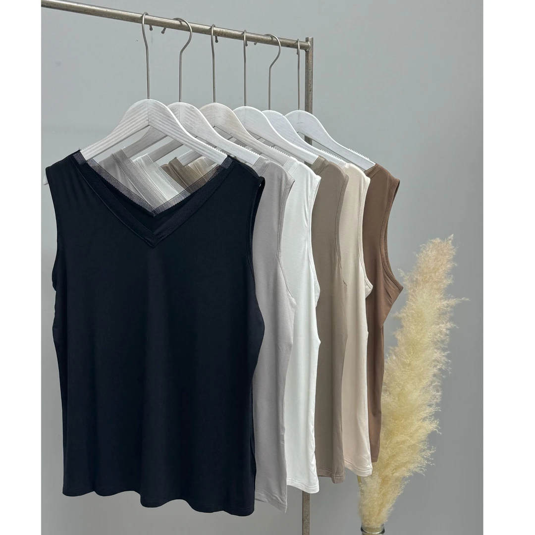 【150斤内专属】V领花边宽松遮肚显瘦无袖吊带背心