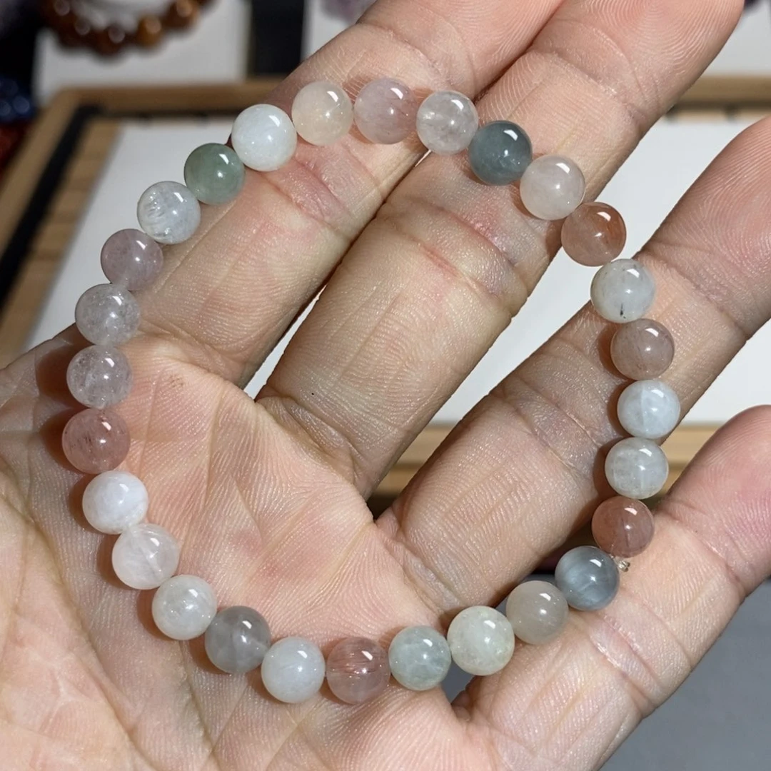 未镶嵌水晶手链彩兔毛6.5mm