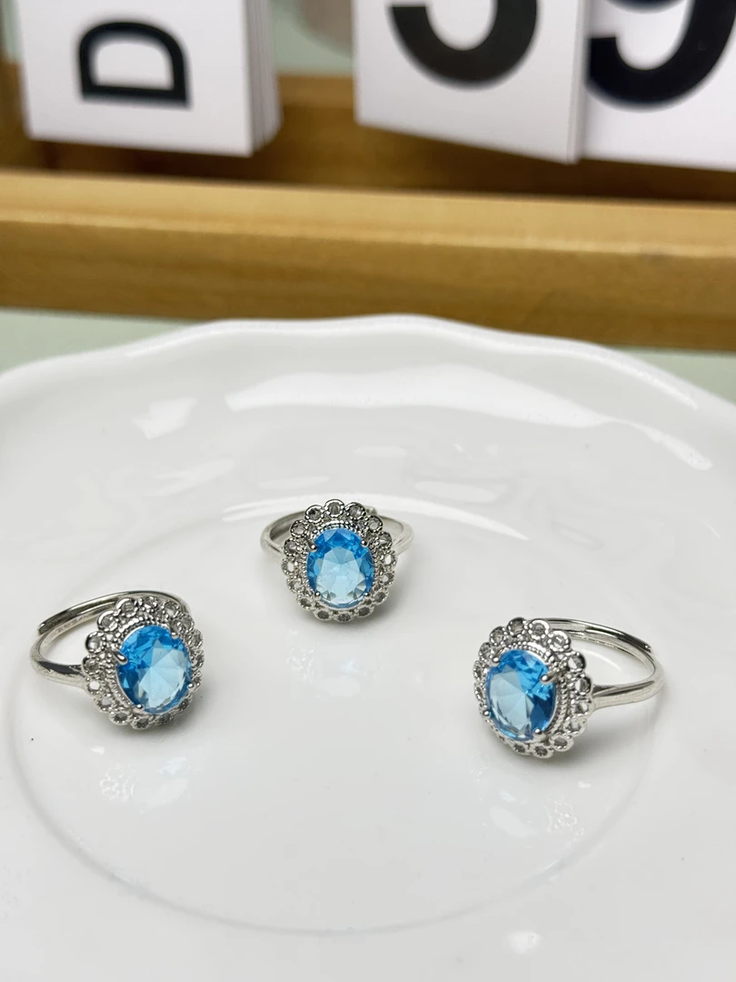 托帕石切割面戒指B71