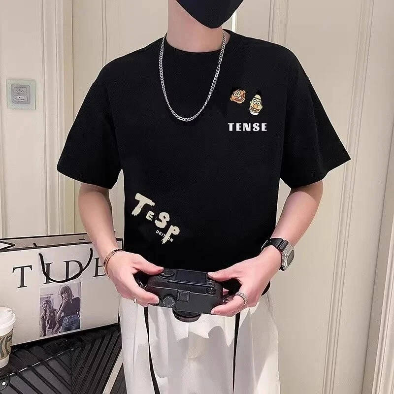 仓石一树潮牌圆领短袖T恤男士夏季新款宽松爆款百搭网红痞帅体恤