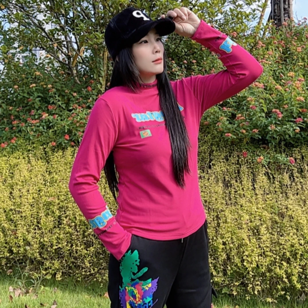［羊羊专属定制］秋冬保暖半高领透气加绒长袖印花修身女士打底T恤