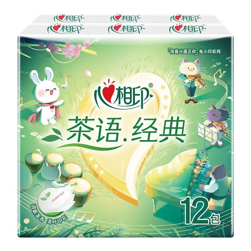 心相印茶语经典四层印花手帕纸12包CY1712