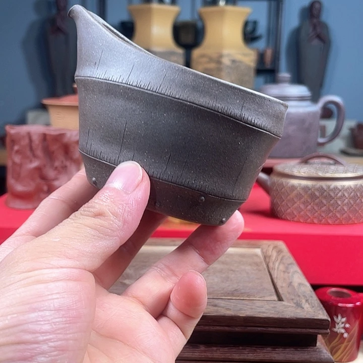 茶杯紫砂紫砂竹段公道微瑕