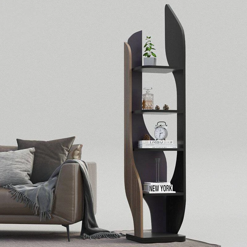 转角柜落地书架客厅北欧多层置物架创意轻奢拐角办公现代简约书柜