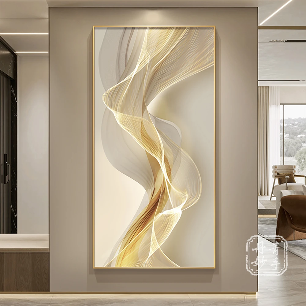 漫拓简约高级感家大业大入户走廊过道竖版玄关装饰画