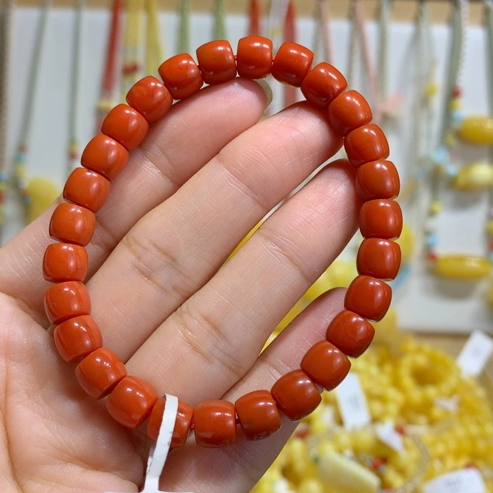 南红玛瑙未镶嵌手链7.7mm