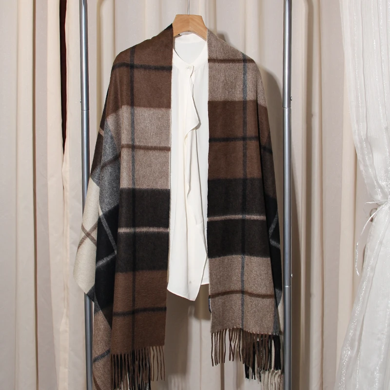 DILANYA/迪兰娅山羊绒英伦格子围巾情侣款办公护肩颈外搭空调披肩