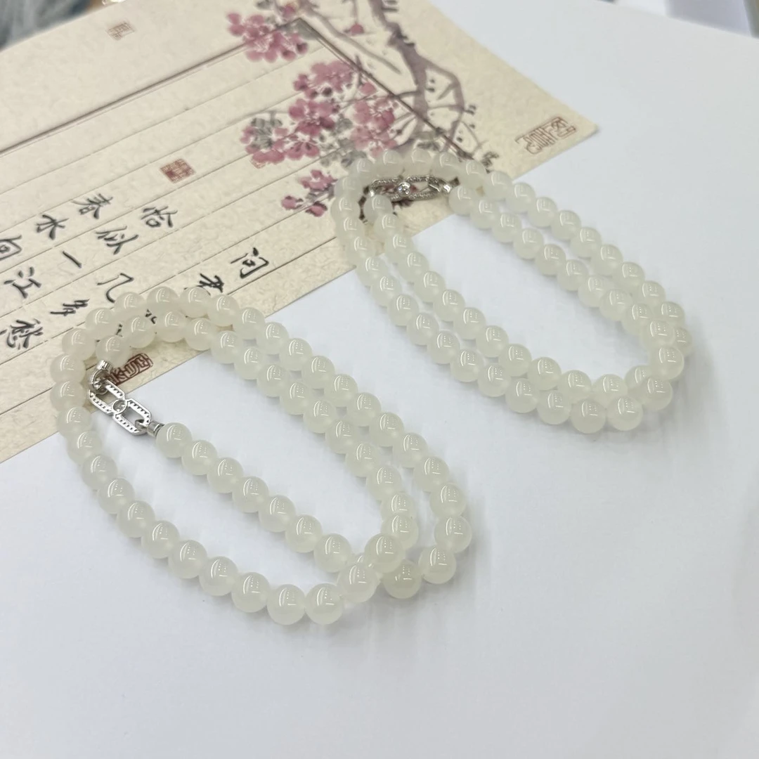 【小宝珠宝】4 T44416-和田玉项链-多样性发一件-7.5mm