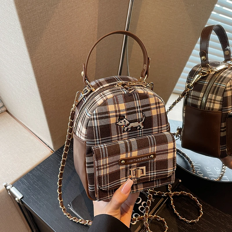 艾米兔 X COOLE女包2025新款潮流小众格子通勤日常休闲手提双肩包