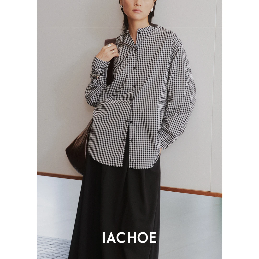 IACHOE铜氨棉格子衬衫3571504001