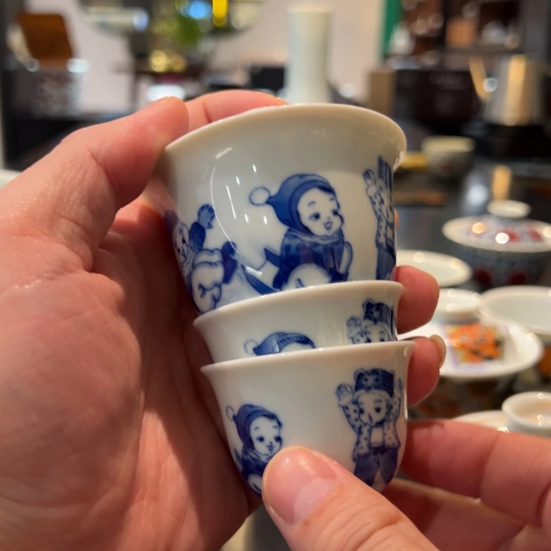 冬季玩雪娃娃盖碗套组