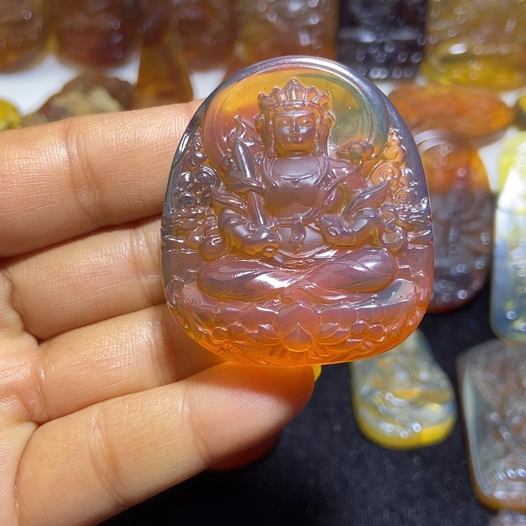 琥珀未镶嵌颈饰缅甸天然琥珀吊坠