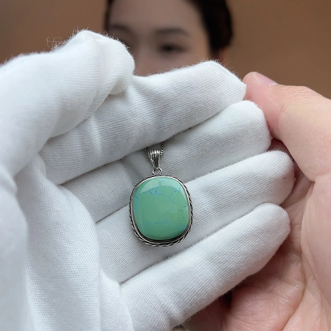 绿松石珠宝奇石银S925镶嵌