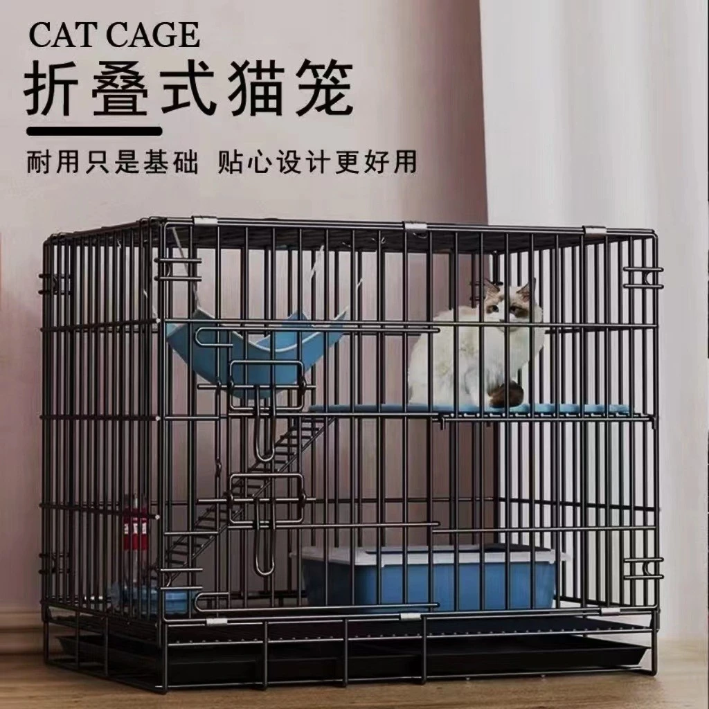 猫笼子家用室内小型双层折叠带厕所不占地便携外出一体猫咪窝猫舍