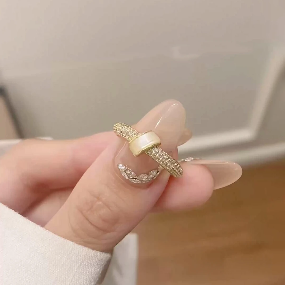 卡柒 铜合金戒指 爆闪满天星戒指轻奢小众高级感精致开口食指戒女