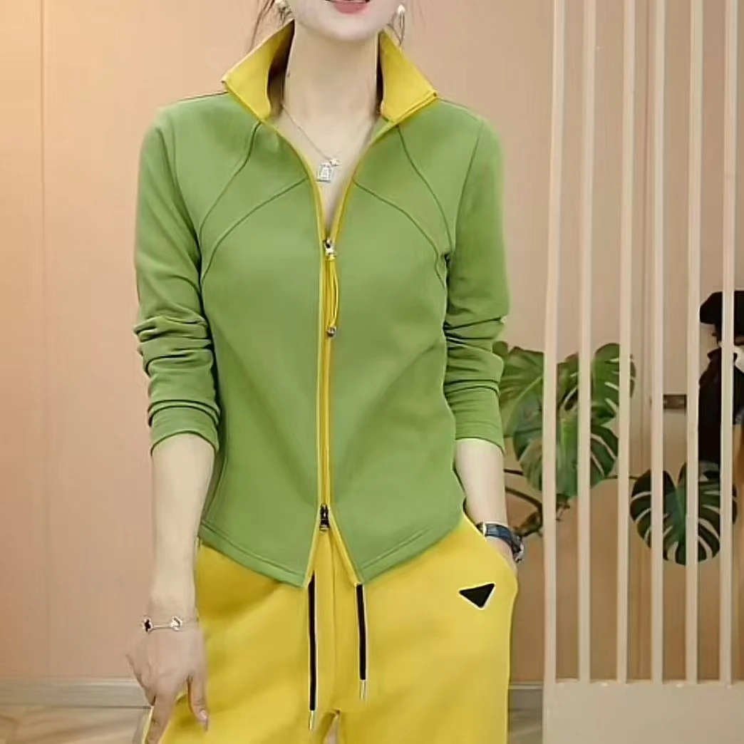 春季新款拉链开衫女士长袖上衣休闲卫衣百搭打底衫