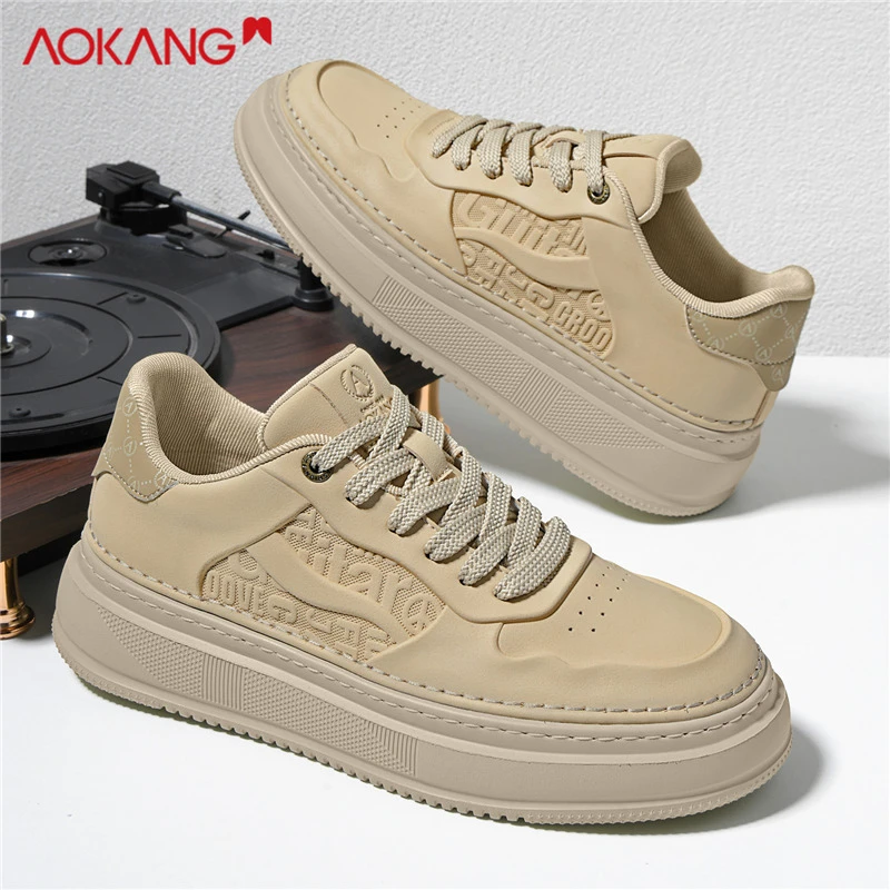 奥康痞帅男鞋秋季新款男士高级感开车通勤百搭休闲鞋厚底舒适板鞋