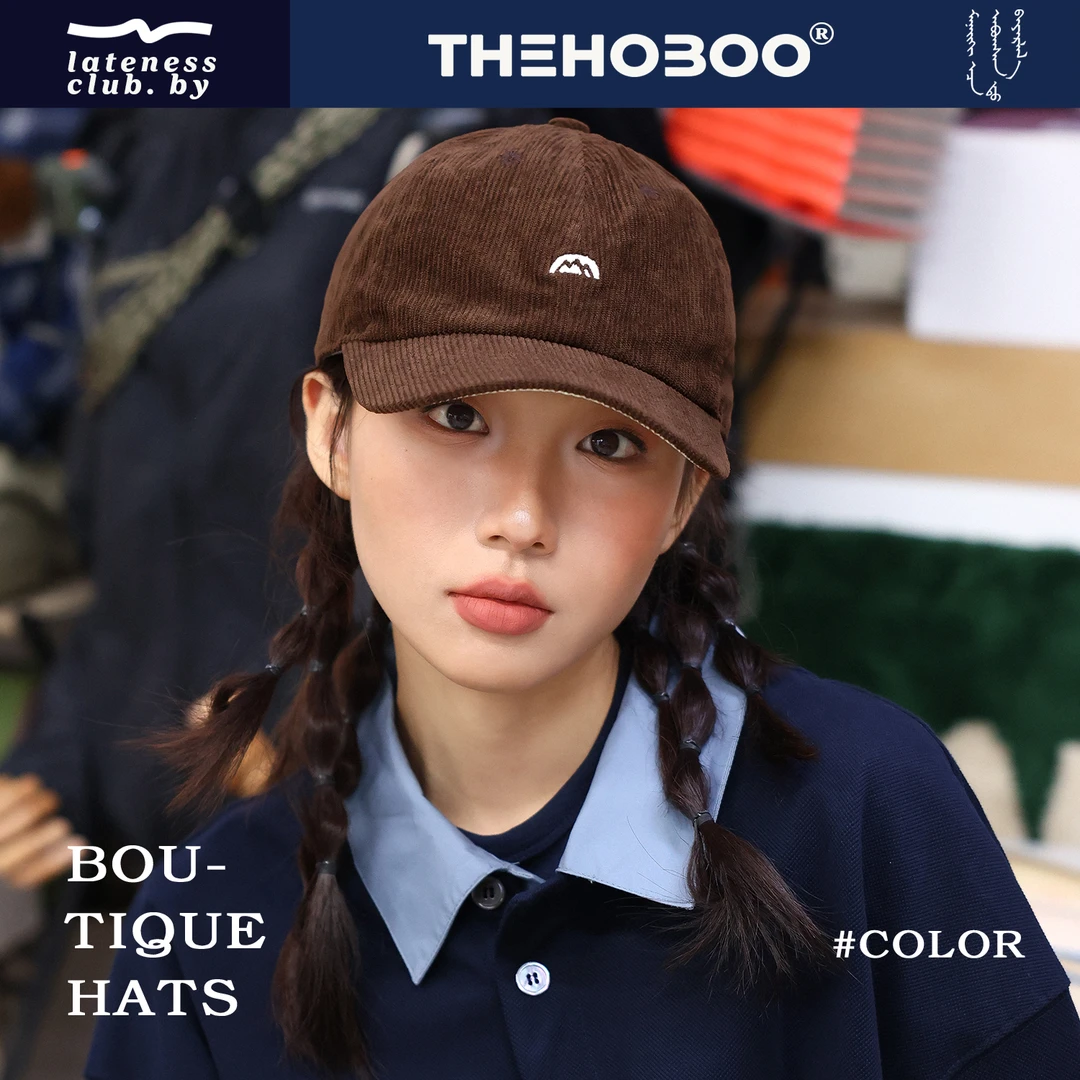 GEGEEN DOMOG原创复古灯芯绒棒球帽女春秋显脸小鸭舌帽男深顶帽子