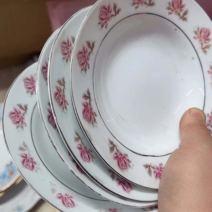 陶摆件瑕疵4个15.5厘米深盘