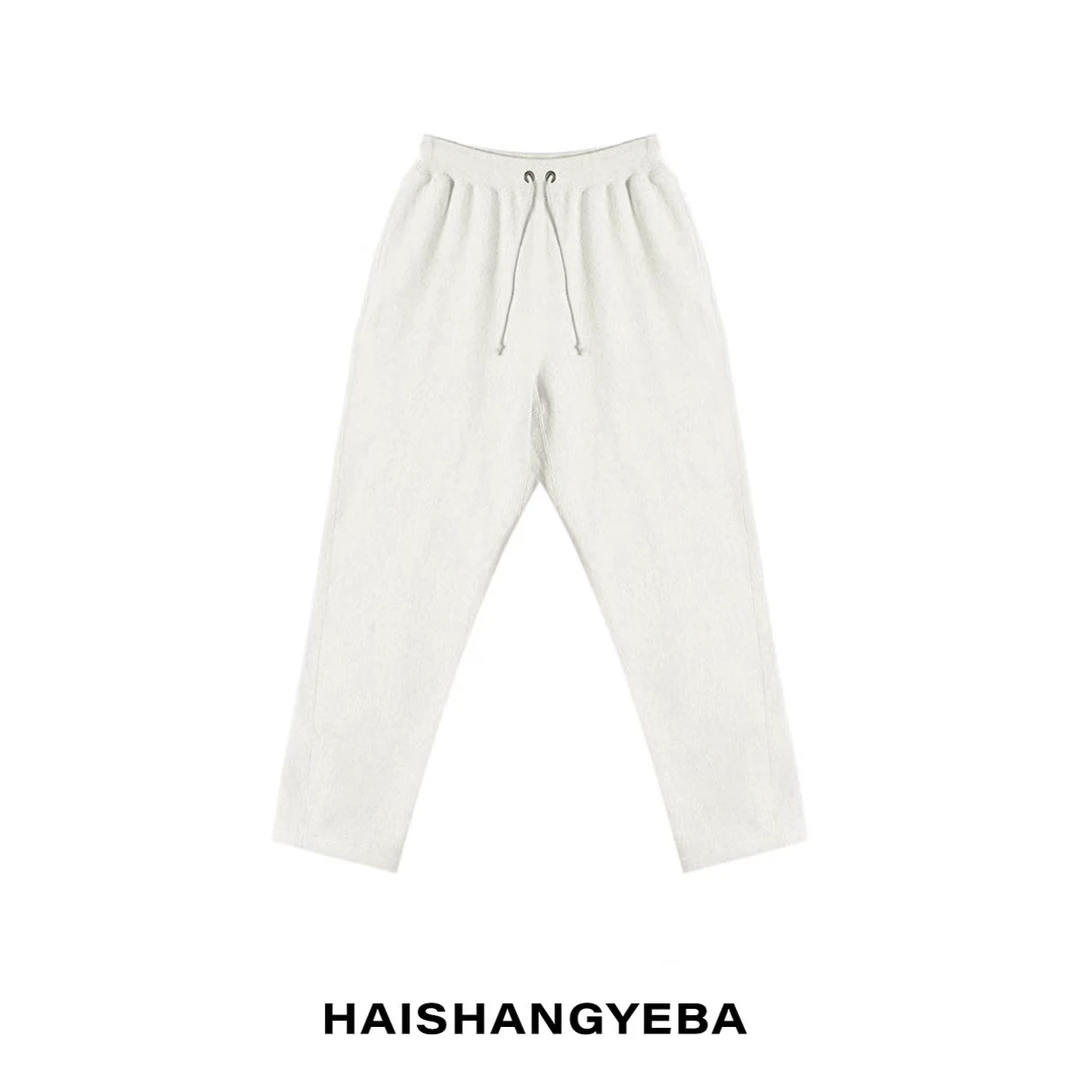 【海上叶爸】新款2025春秋百搭棉男女同款松紧腰抽绳阔腿休闲裤