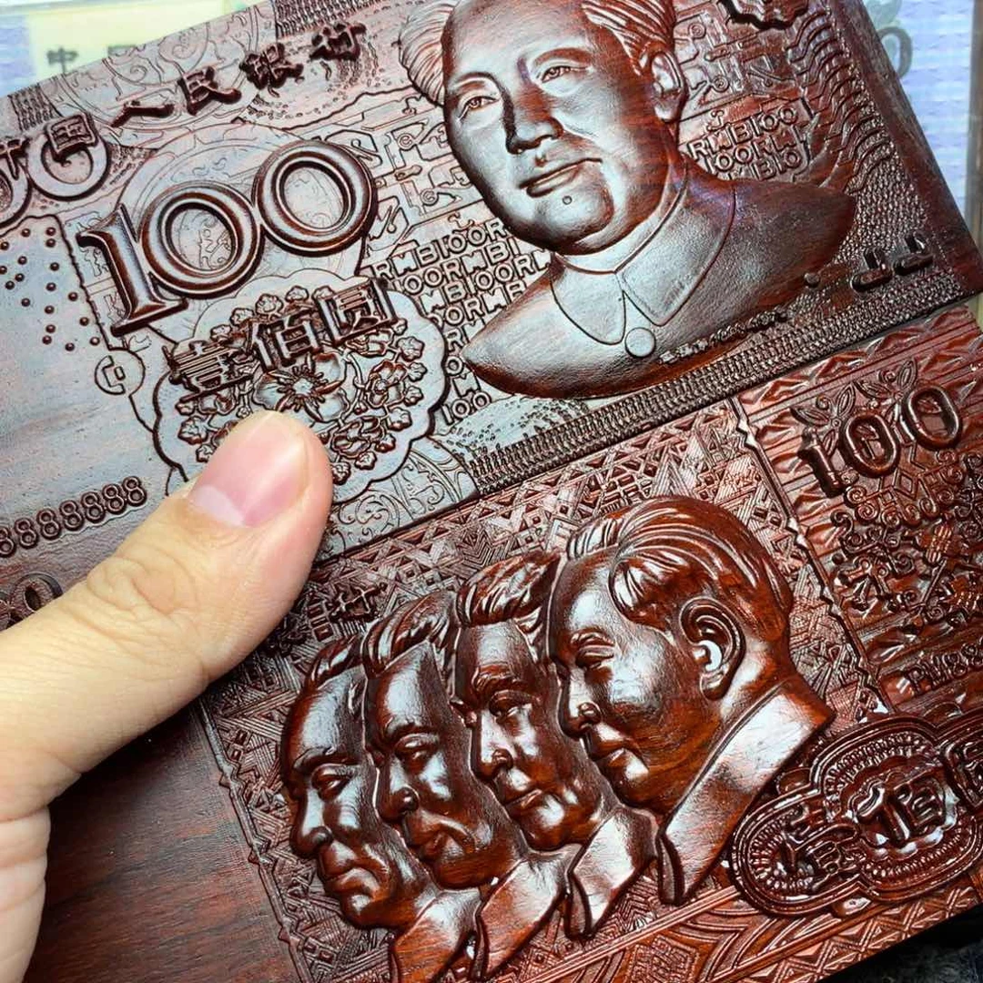 木雕100两个100摆件