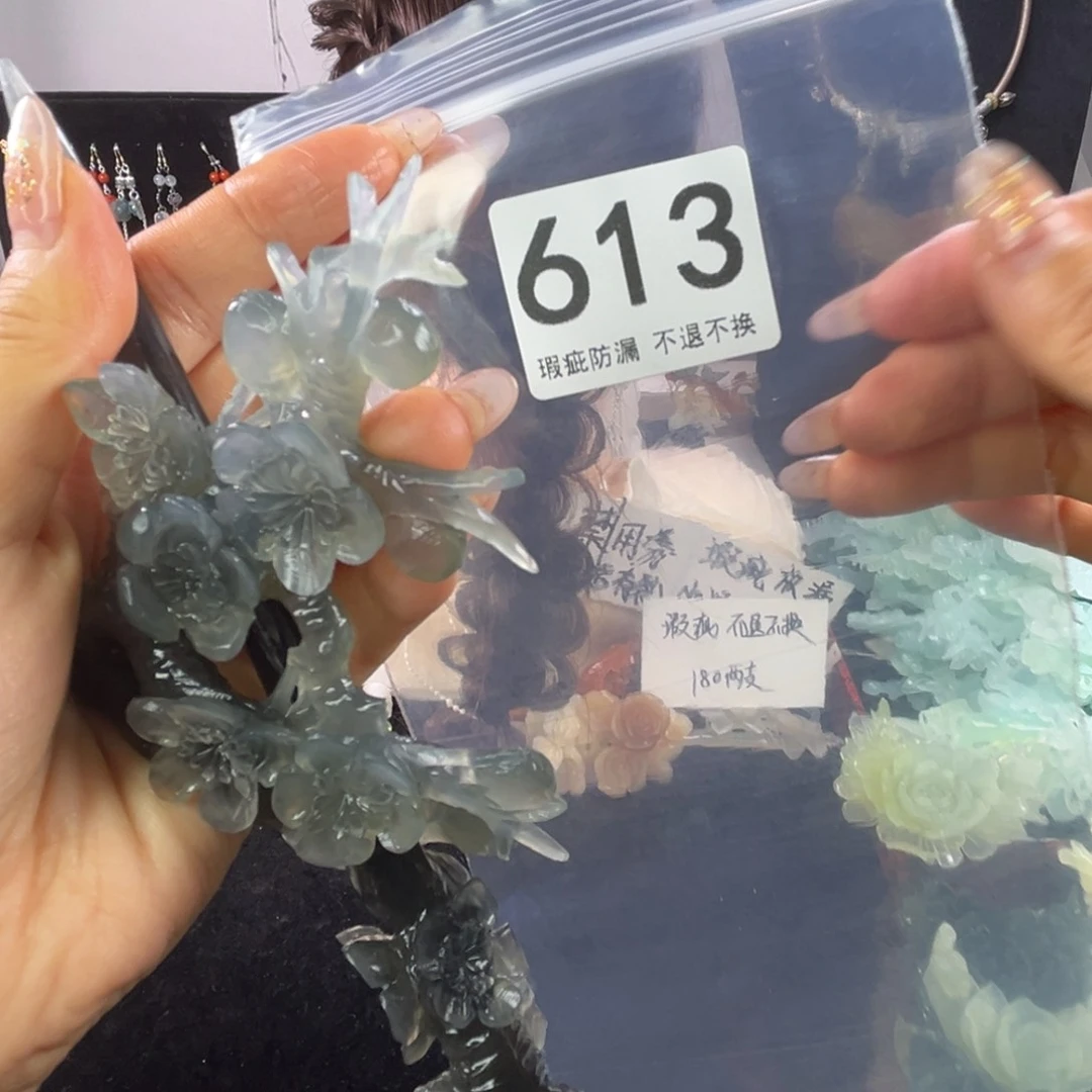 未镶嵌岫玉发饰小***品