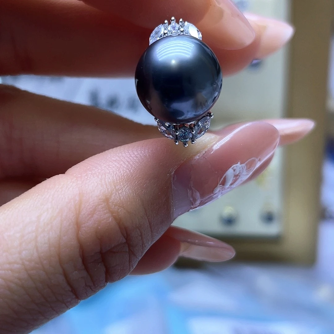 海水珍珠戒指银S925镶嵌