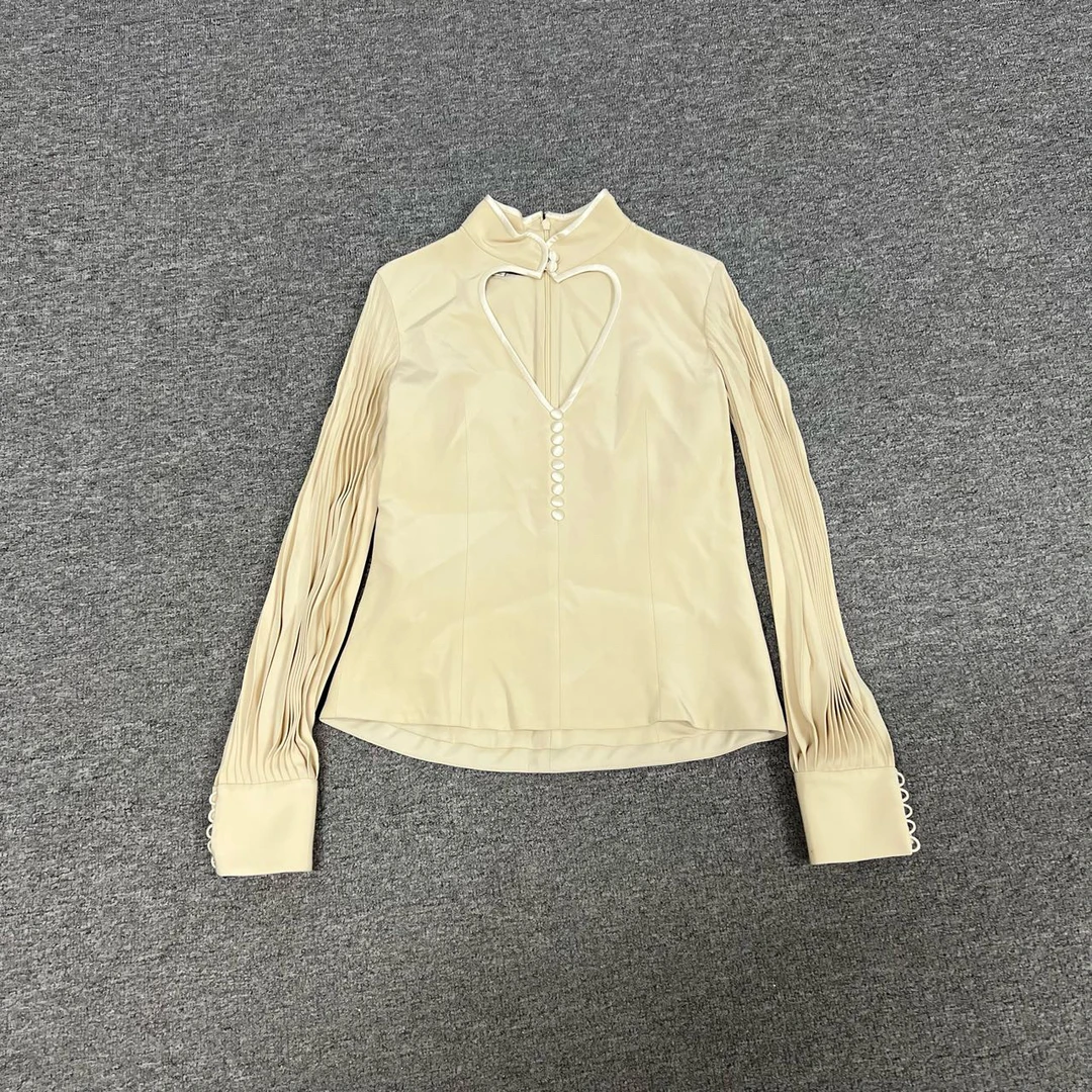 99新 AMIPARIS Gucci 古驰 爱心 桑蚕丝 长袖衬衫 99新 36码