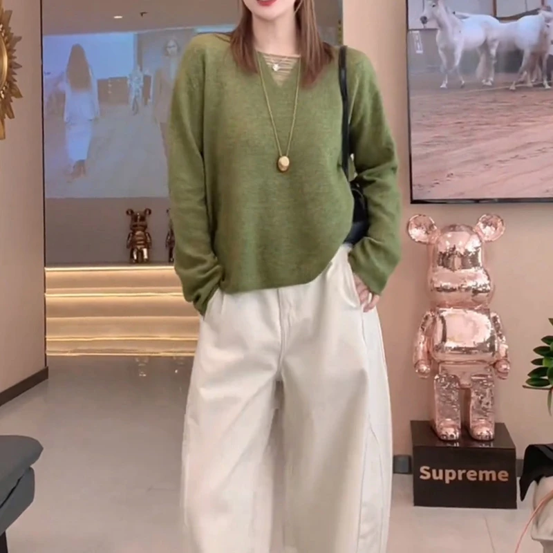 长袖修身打底针织衫韩系早秋穿搭上衣