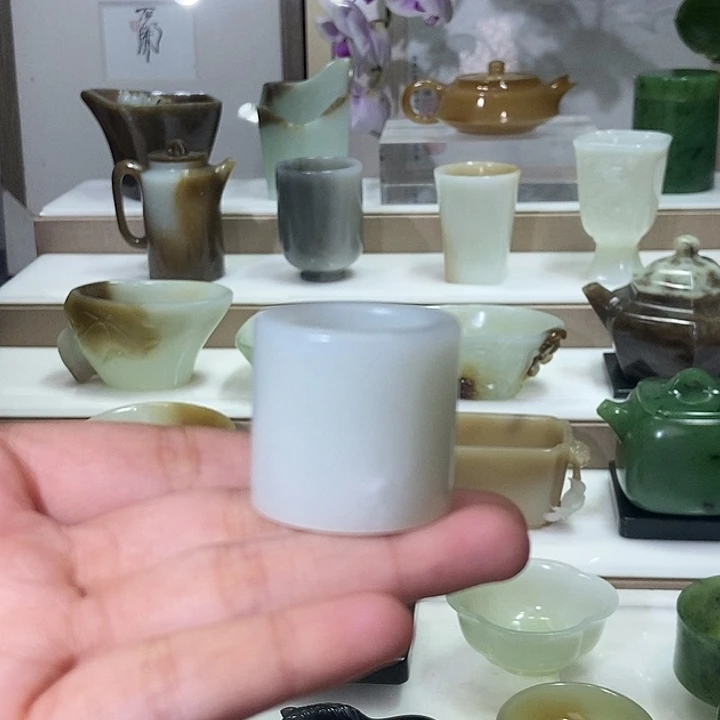 和田玉未镶嵌挂件白玉扳指