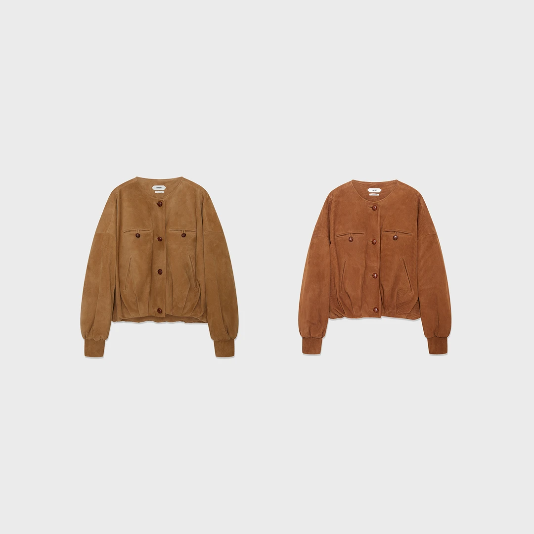 IMMI设计师品牌 绒面羊皮圆领夹克气质 DSC买手店 DY5I01068/1310