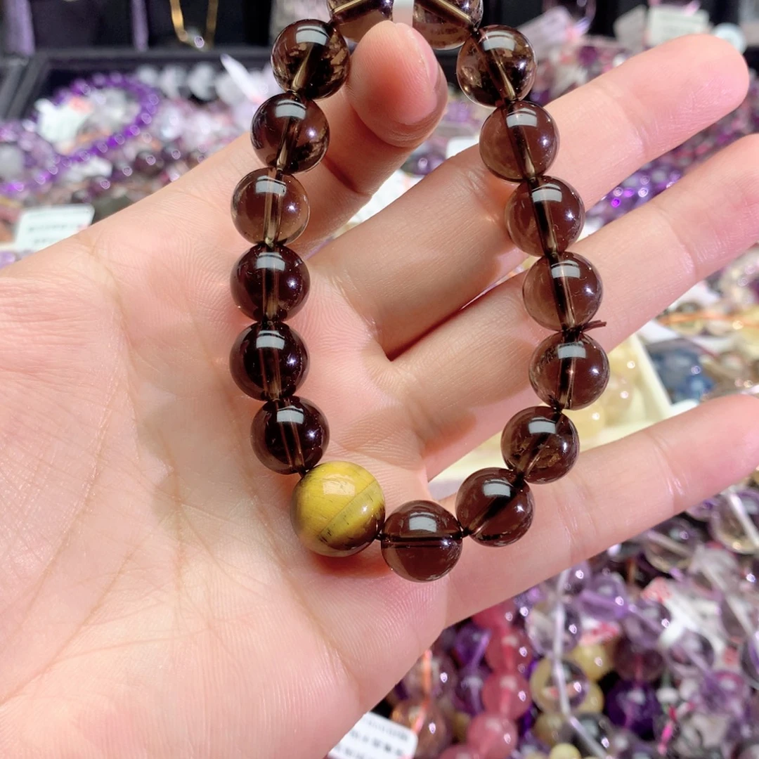 水晶手链未镶嵌茶水晶手链12+