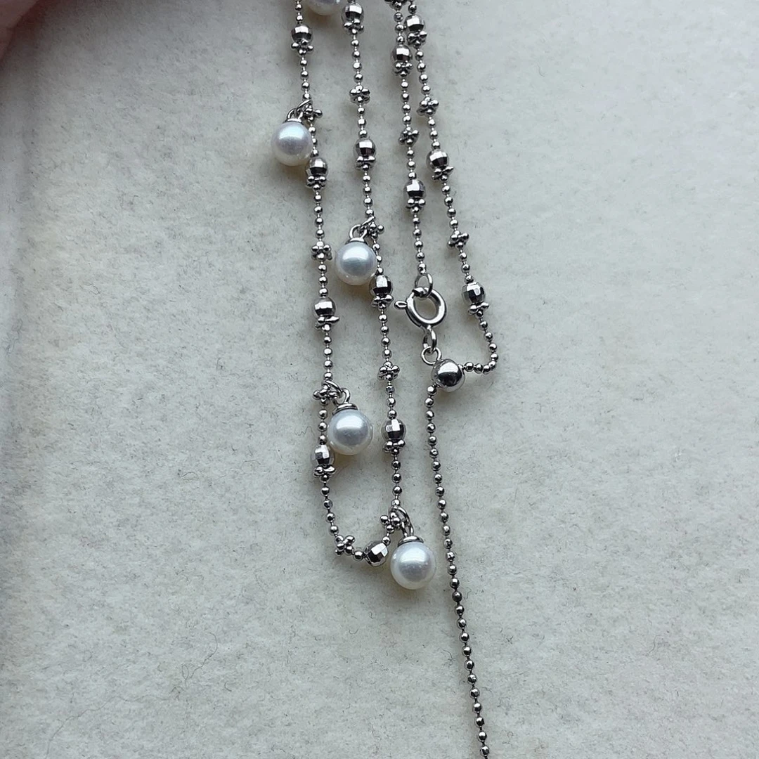 套链51淡水珍珠银S925镶嵌