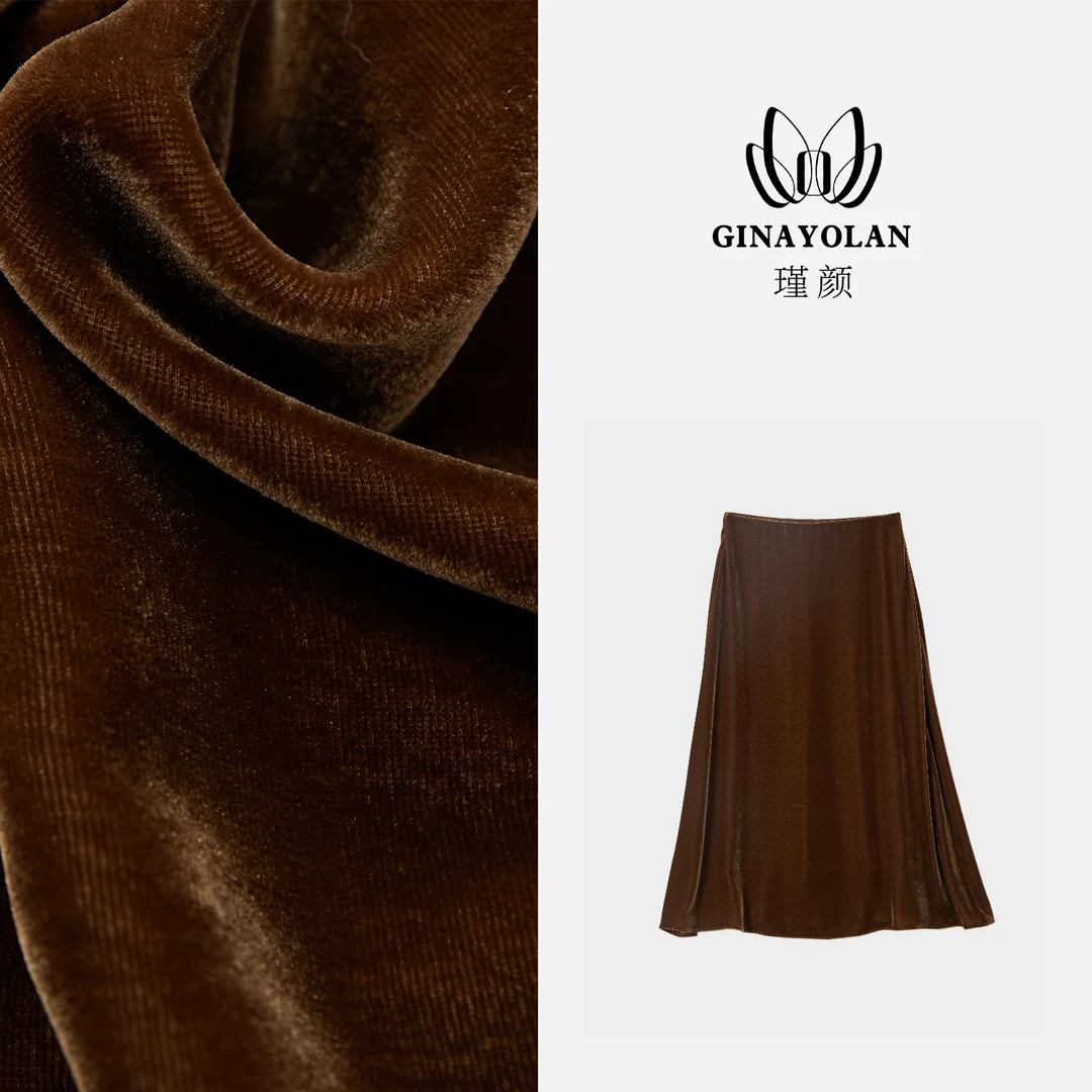 经久不衰的流光盛宴真丝丝绒A摆迷笛裙半裙女