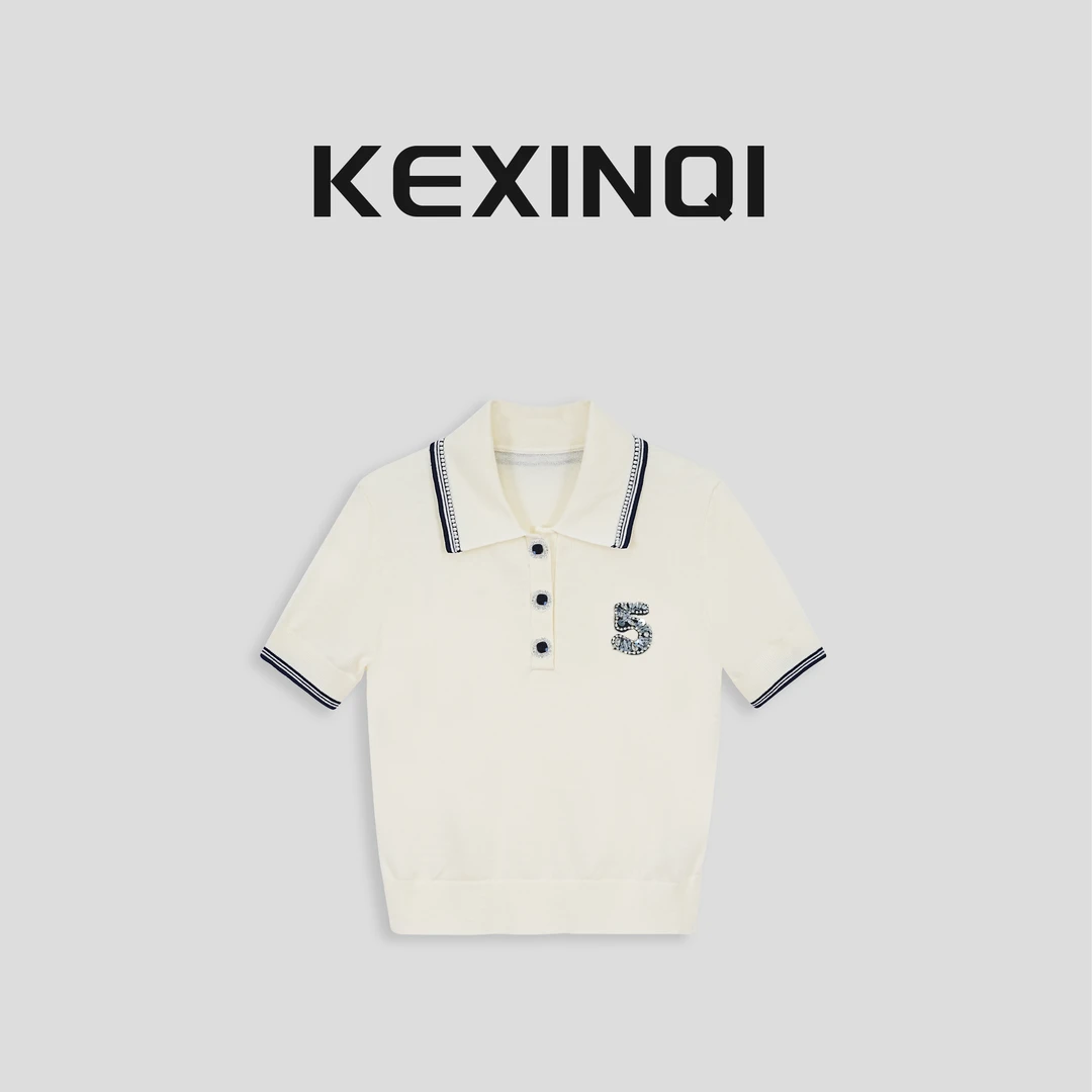 KEXIN 数字5针织 2025春夏百搭休闲时尚显瘦半袖-2504DXZKX21787