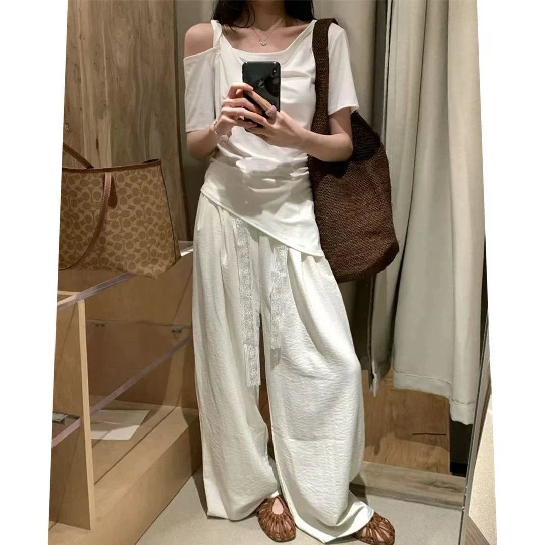 徐秋阳  丝带弯刀裤  夏季新款百搭时尚休闲显瘦休闲裤13053