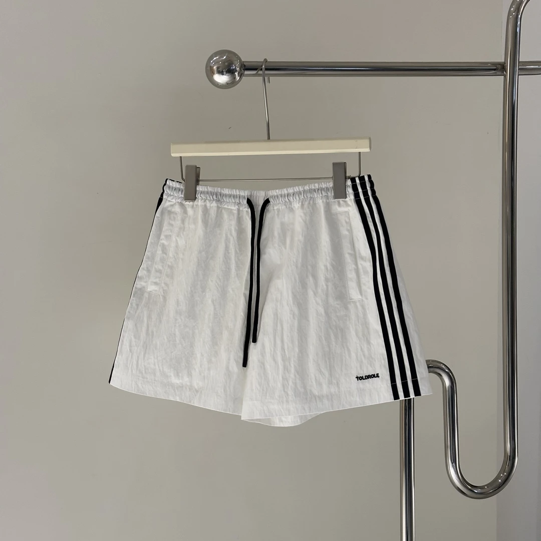 【塔鹿蕾】25年春夏新款松紧腰显瘦A字半身条纹裤子运动短裤A344