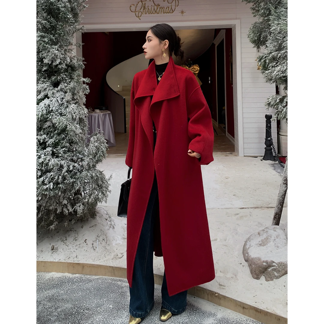 PRASE·噜【本命大衣】羊绒羊毛微胖显瘦气质双面呢大衣外套PR25002