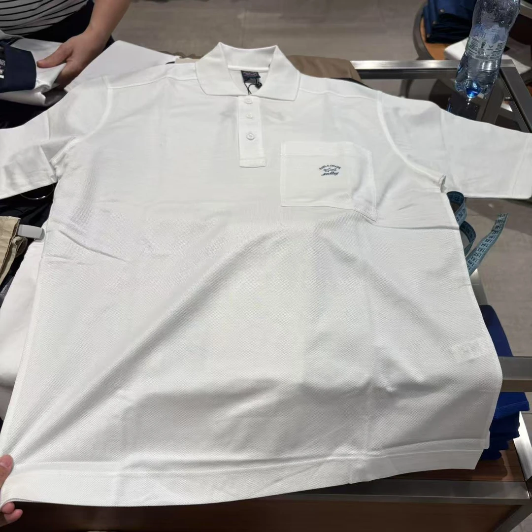 意鲨不可退换男士简单款白色带logo短袖polo下单请联系客服