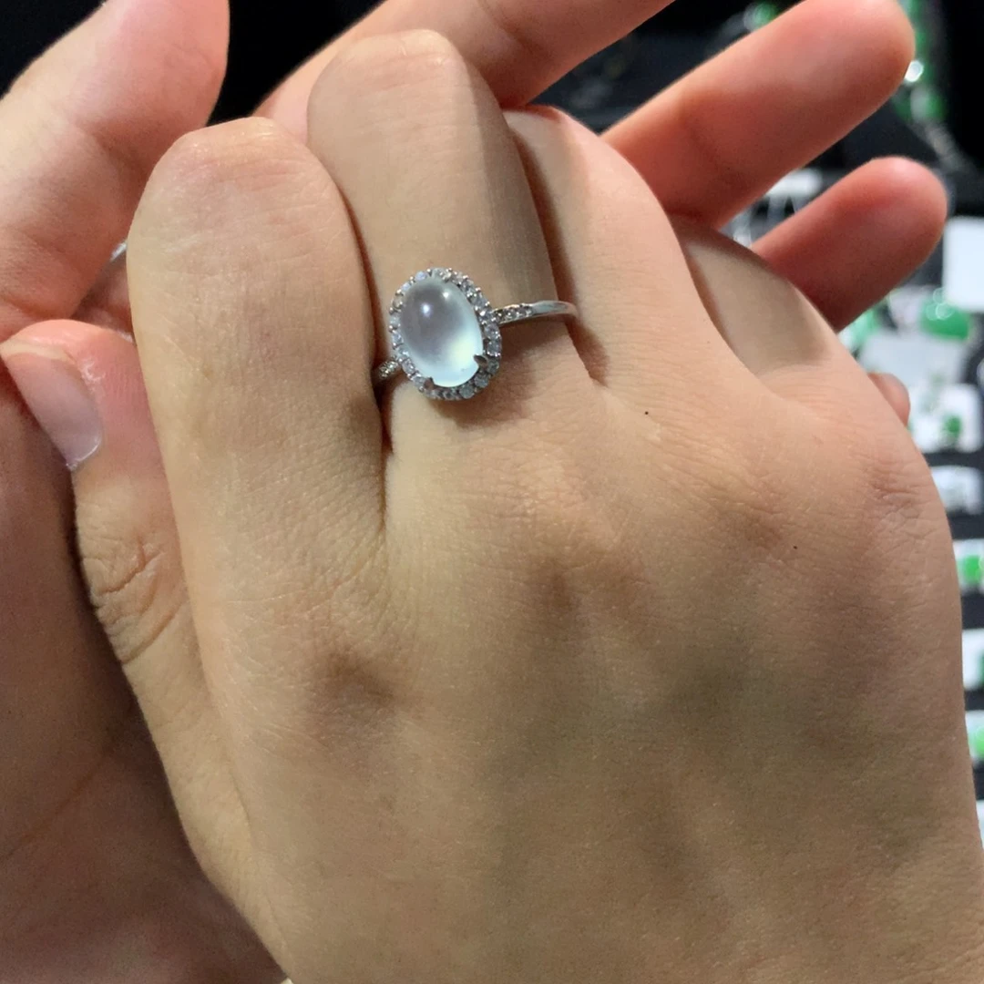 翡翠戒指银S925镶嵌