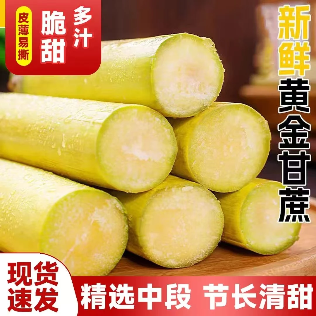云南甘蔗黄金甘蔗脆皮甘蔗水果甘蔗当季新鲜水果整箱9斤中大果