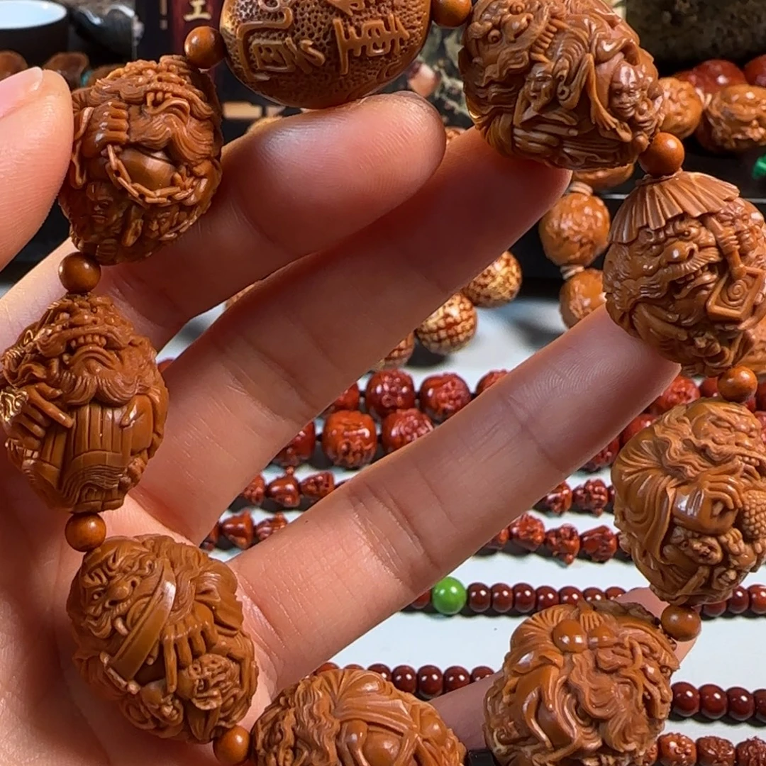 橄榄核手串/手链铁核满工五鬼钟馗手串20尺寸