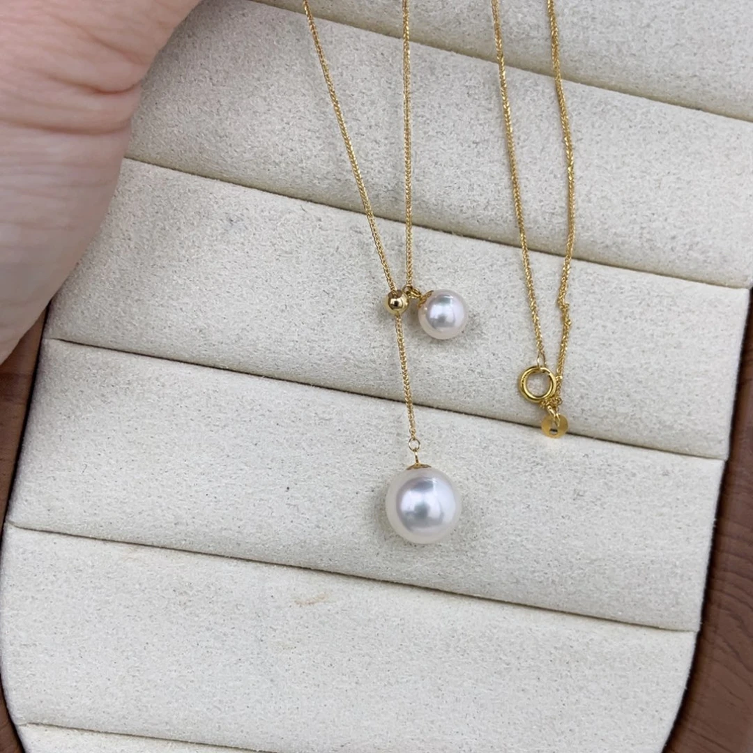 海水珍珠项链18K金镶嵌